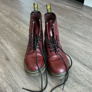 Dr. Marten Boots in cherry red